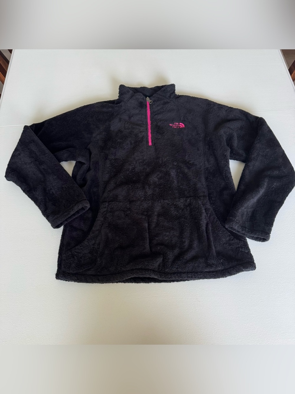 The North Face Girls XL 18 Black Pink Fleece Pullover 1/4 Zip